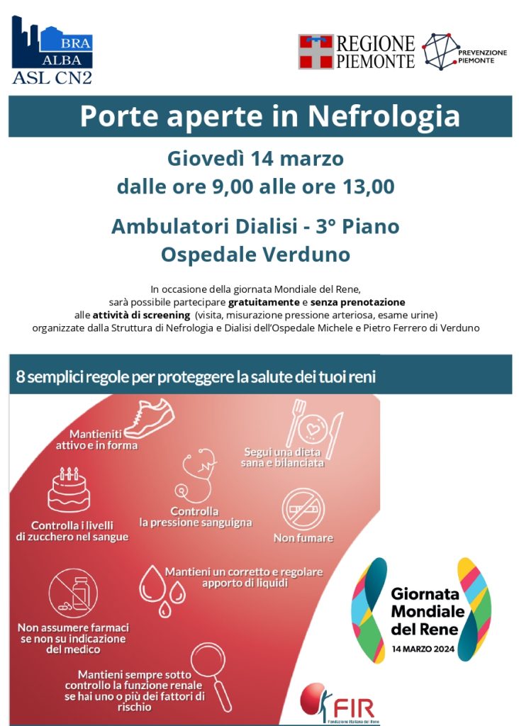 Porte aperte in nefrologia – Giornata Mondiale del Rene